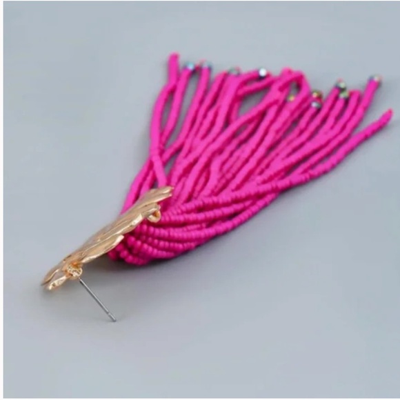 ❤️❤️ FREE Beaded Leaf Plant Hipster Vaca Vacation Tropical Hippie Drop Earrings - Picture 4 of 5